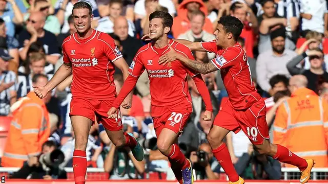 Adam Lallana scores for Liverpool