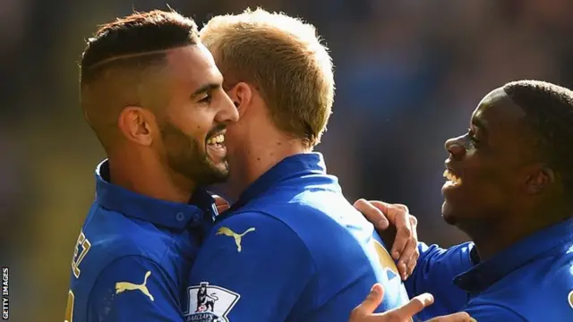 Riyad Mahrez scores for Leicester