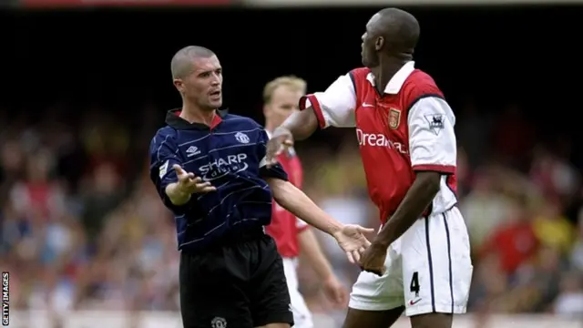 Patrick Vieira and Roy Keane