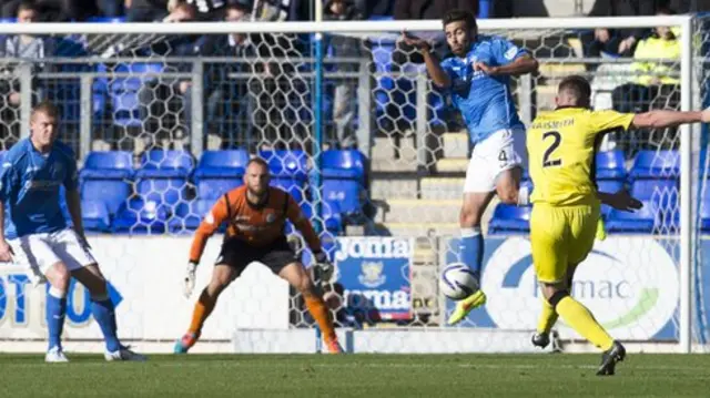 St Mirren's Jason Naismith scores