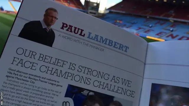 Aston Villa match programme