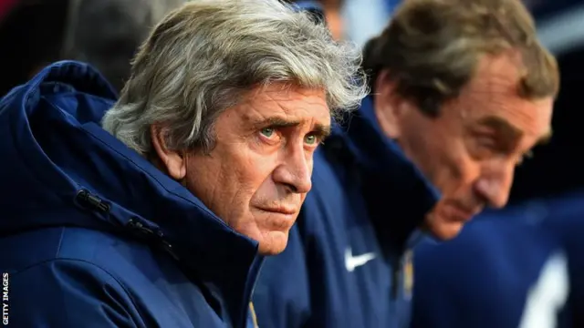 Manchester City manager Manuel Pellgrini at Villa Park