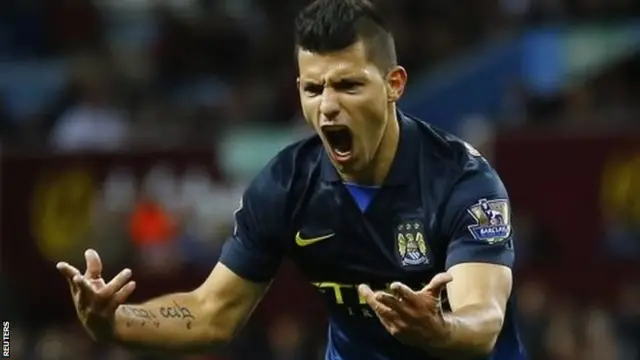 Sergio Aguero celebrates