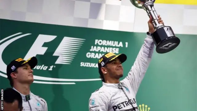 Lewis Hamilton with trophy