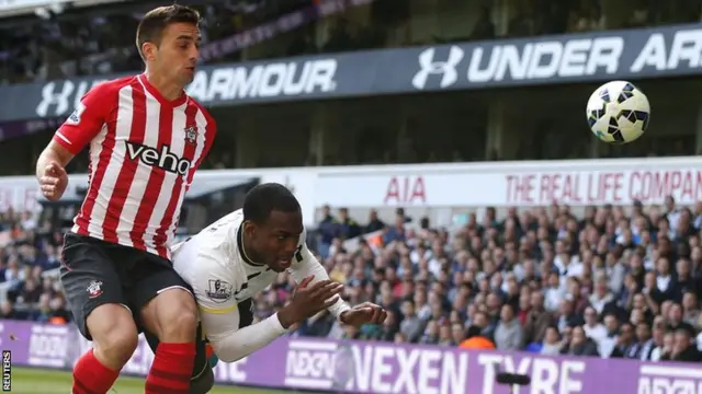 Southampton's Dusan Tadic and Spurs' Danny Rose