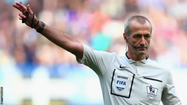 Referee Martin Atkinson at the Chelsea-Arsenal match