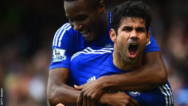 Chelsea striker Diego Costa scores