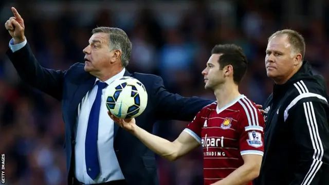 West Ham manager Sam Allardyce sends on Matty Jarvis