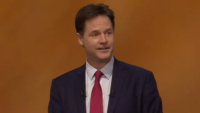 Nick Clegg addressing conference