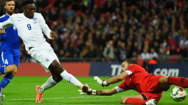 Danny Welbeck scores for England