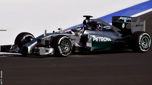 Lewis Hamilton on track