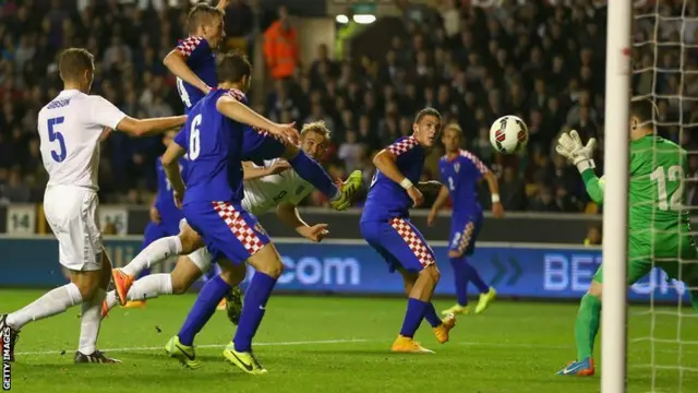 Harry Kane scores for England U21