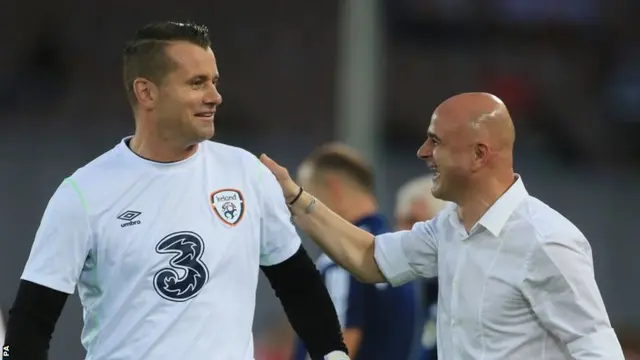 Shay Given (left) and Georgia manager Temuri Ketsbaia