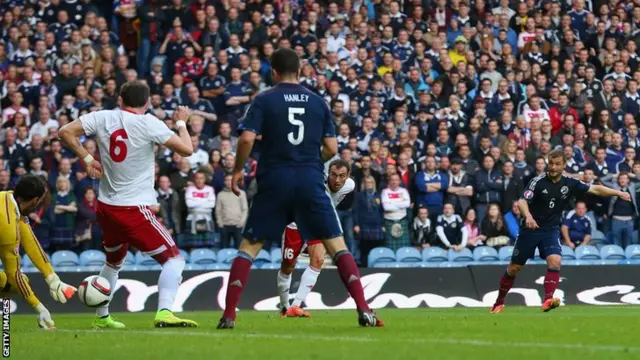 Shaun Maloney scores for Scotland