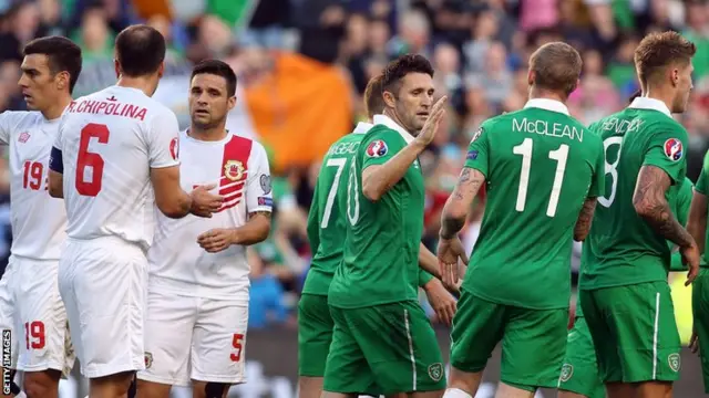 Republic of Ireland players celebrate