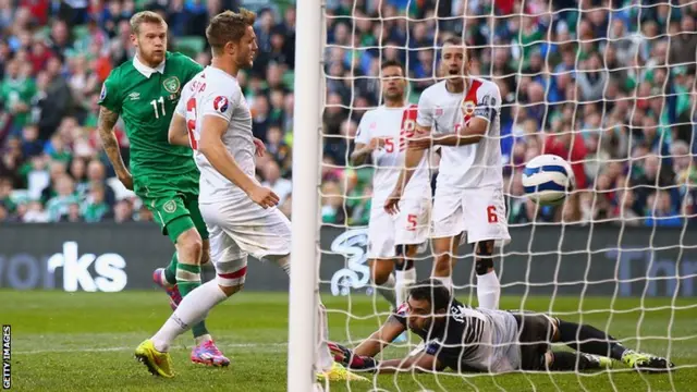 James McClean scores his second goal of the game