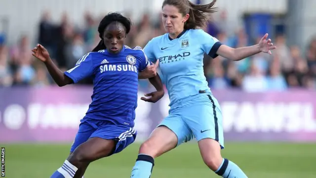 Eni Aluko is running at the defence