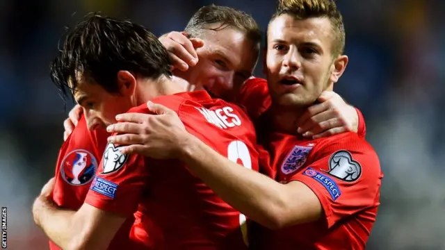 England players celebrate