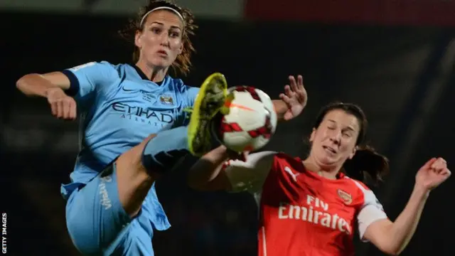 Manchester City Women star Jill Scott tackles Arsenal Ladies' Niamh Fahey