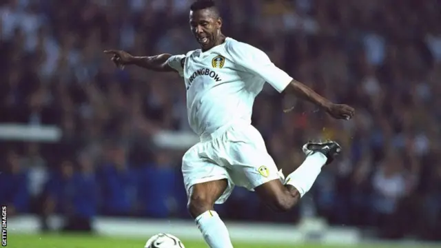 Lucas Radebe in action for Leeds United