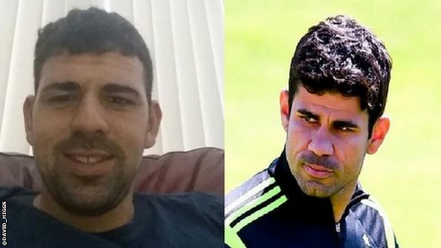 A split picture of a man who resembles Chelsea striker Diego Costa and Diego Costa