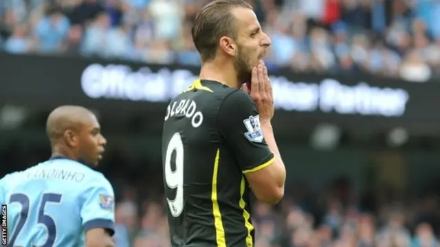 Soldado reacts after missing a penalty