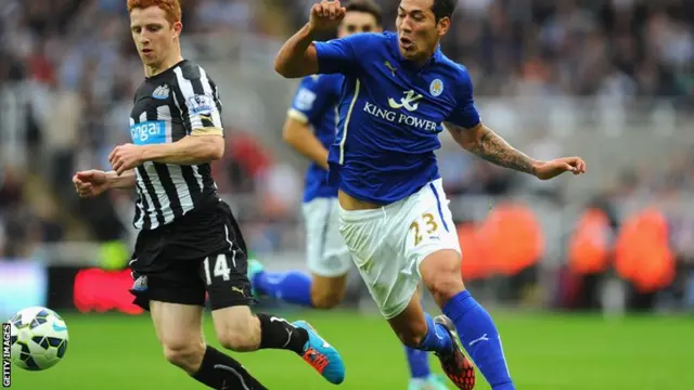 Jack Colback battles for the ball