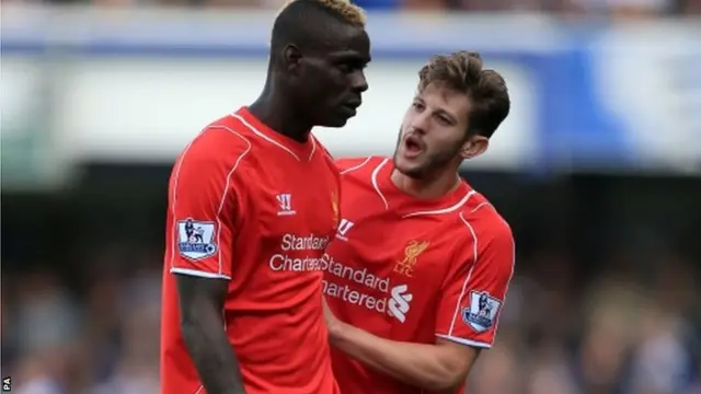 Adam Lallana speaks to Mario Balotelli