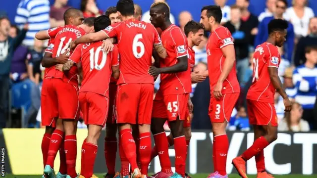 Liverpool players celebrate