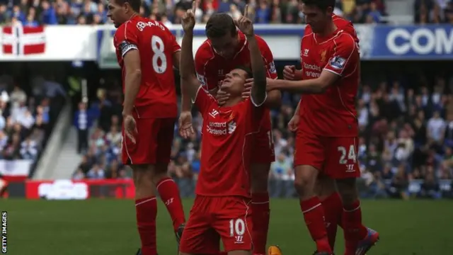 Philippe Coutinho celebrates