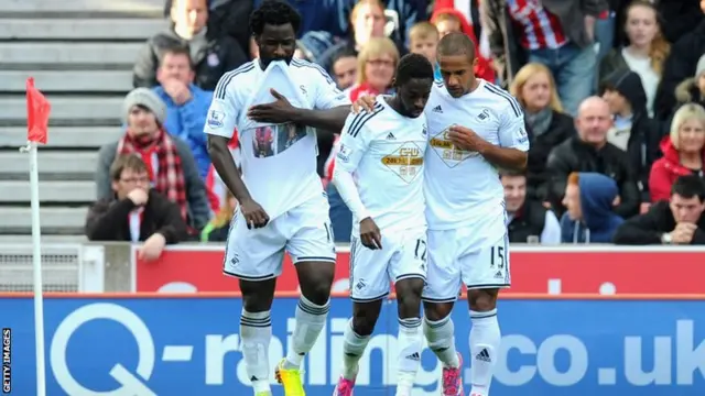 Wilfried Bony celebrates his goal