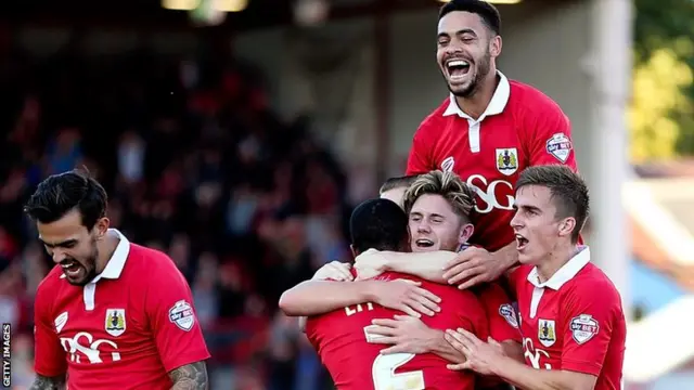 Bristol City celebration