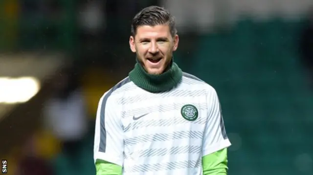 Celtic goalkeeper Lukasz Zaluska is all smiles