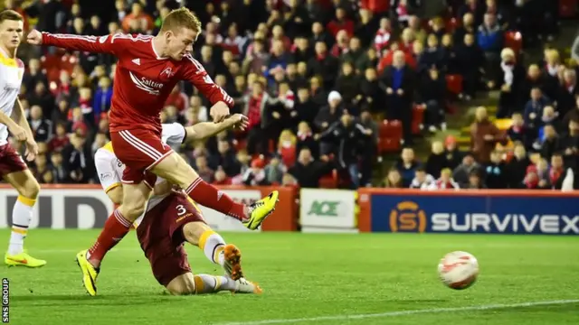 Jonny Hayes opens the scoring for Aberdeen