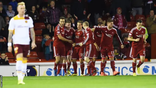 Aberdeen lead 1-0 at Pittodrie