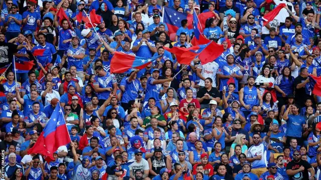 Samoa fans celebrate