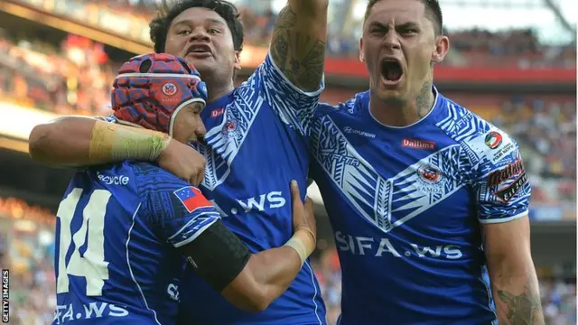 Pita Godinet celebrates with his Samoan tea