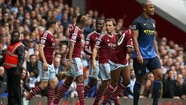 West Ham players celebrate