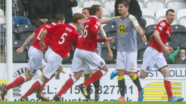 Paul Quinn celebrates his opener for Ross County