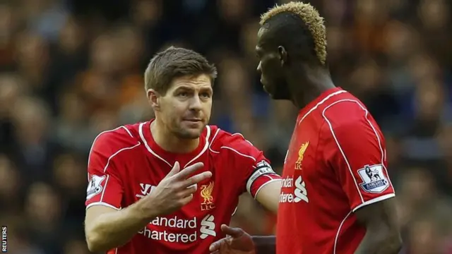 Steven Gerrard and Mario Balotelli