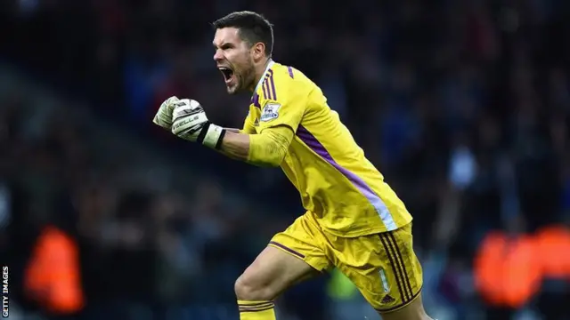 Ben Foster celebrates