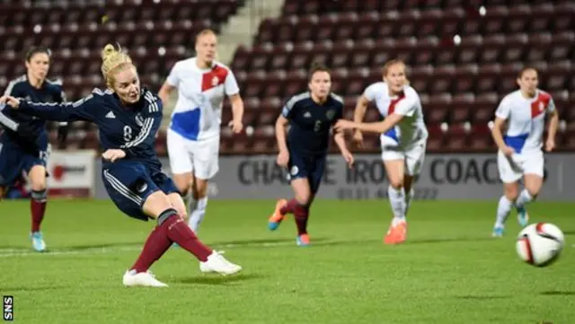 Kim Little pulls a goal back for Scotland