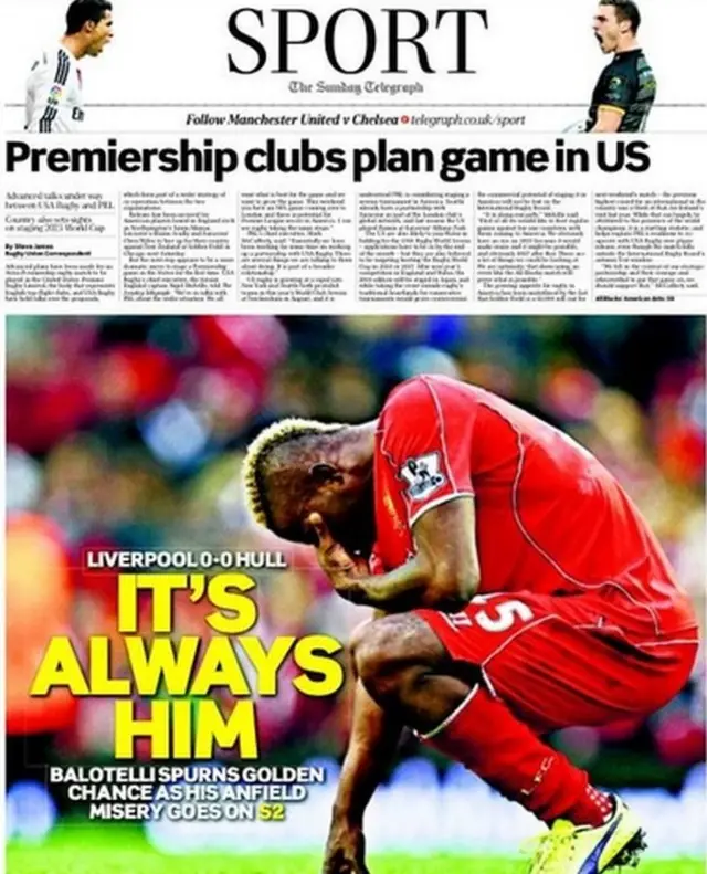 Sunday Telegraph sport section