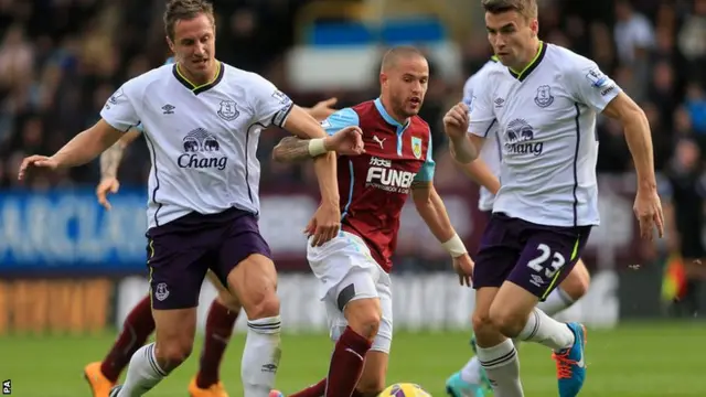 Michael Kightly, Phil Jagielka and Seamus Coleman