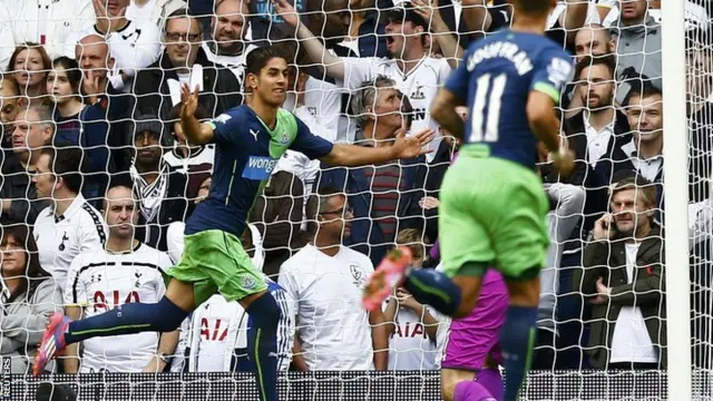 Ayoze Perez celebrates scoring