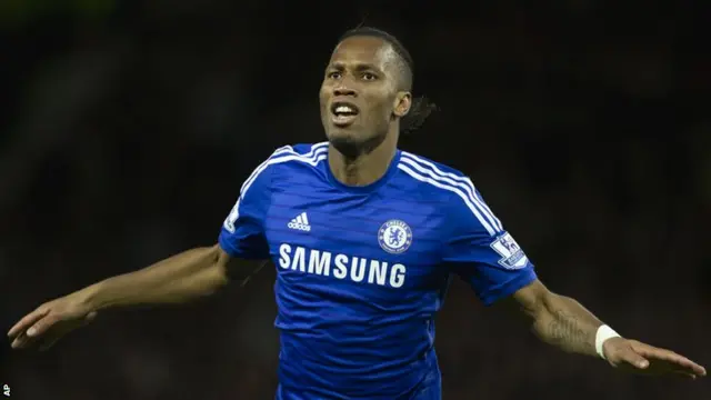 Didier Drogba celebrates after scoring Chelsea's opening goal