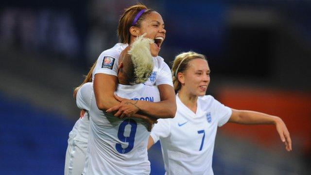 England Women's team goal celebration