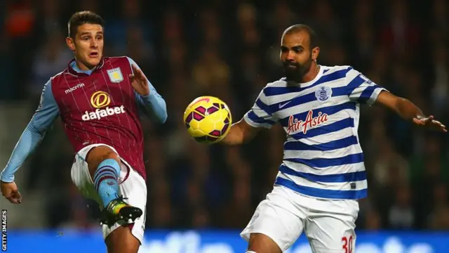 Aston Villa's Ashley Westwood and QPR's Sandro