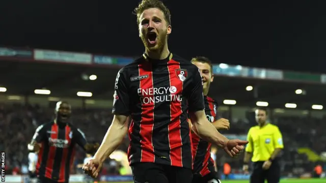 Eunan O'Kane celebrates his goal for Bournemouth