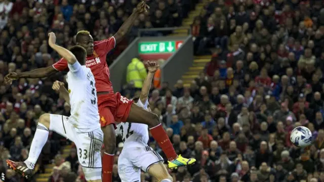 Mario Balotelli scores for Liverpool